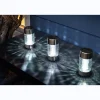 Balise solaire en inox verre à planter ou à poser- Hauteur 42cm- 1 LED blanche- 3 Lumens- Eclairage extérieur Jardin