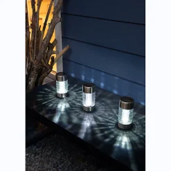 Balise solaire en inox verre à planter ou à poser- Hauteur 42cm- 1 LED blanche- 3 Lumens- Eclairage extérieur Jardin