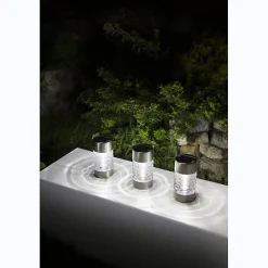 Balise solaire en inox verre à planter ou à poser- Hauteur 52cm- 1 LED blanche- 3 Lumens- Eclairage extérieur Jardin