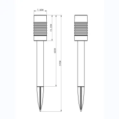 Balise solaire en inox verre à planter ou à poser- Hauteur 52cm- 1 LED blanche- 3 Lumens- Eclairage extérieur Jardin