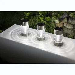 Balise solaire en inox verre à planter ou à poser- Hauteur 52cm- 1 LED blanche- 3 Lumens- Eclairage extérieur Jardin