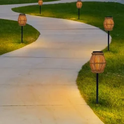 Balise solaire lanterne à planter SILVINA H70cm 200 LM