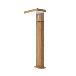 Balise solaire Xanlite 50cm IP44 600 Lumens avec détecteur de mouvements et finitions bois