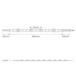 Bande LED 12 W/m blanc froid (CW) DC 12 V IP22 1100lm 6000 K rouleau 5 m Nastro COB EDO