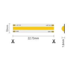 Bande LED COB IP20 monochrome 5m 15W/MT 12V 6500K