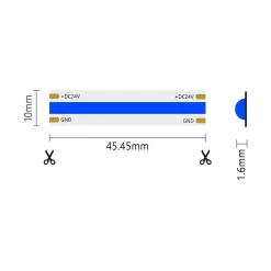 Bande LED COB monochrome 15W/MT 24V Bobine 5m Bleu