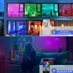 Bande LED RGB 20M avec télécommande et application pour décoration intérieure et extérieure