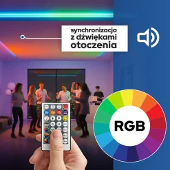 Bande LED RGB néon 12 V 10 W/m 200 lm/m IP65 avec contrôleur alimentation et télécommande rouleau 5 m DIGITAL-5 HOROZ