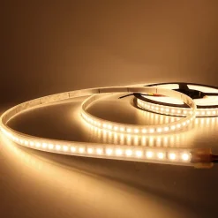 Bande LED 24V DC 10Wm Monochrome 2700K Lumière chaude SMD2835 120 pucesm IP65 110lmW Coupure tous les 5cm 5 mètres Large