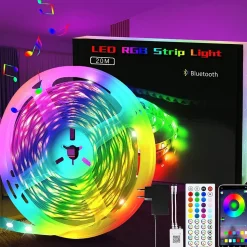 Bande lumineuse LED autocollante RVB 20/30 m, contrôle par application