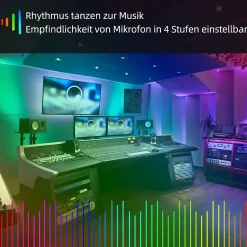 Bande lumineuse LED autocollante RVB 20/30 m, contrôle par application