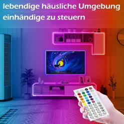 Bande lumineuse LED autocollante RVB 20/30 m, contrôle par application