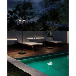 Barbell Solar RF - Lampadaire LED solaire rechargeable 65W - Lampadaire d'extérieur, 3 hauteurs, 156-113-70 cm, noir