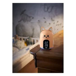 Bigben - Reveil Veilleuse Mia - Design Chat - Eclairage LED Reglable - Reveil Lumineux