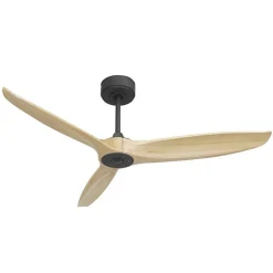 Bolt black, Ventilateur déstratificateur d'air, pales bois clair 132 Cm, moteur noir sans lumière .