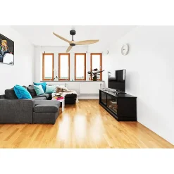 Bolt black, Ventilateur déstratificateur d'air, pales bois clair 132 Cm, moteur noir sans lumière .