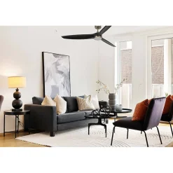 Bolt, Ventilateur déstratificateur d'air, moteur chrome pales bois laquées noires 166 Cm, 100 % efficace été/hivers, avec lampe