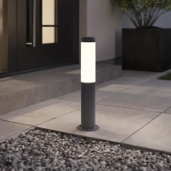 Borne Callisto taille S LED intégrée 1200lm 16W IP44 GoodHome gris anthracite