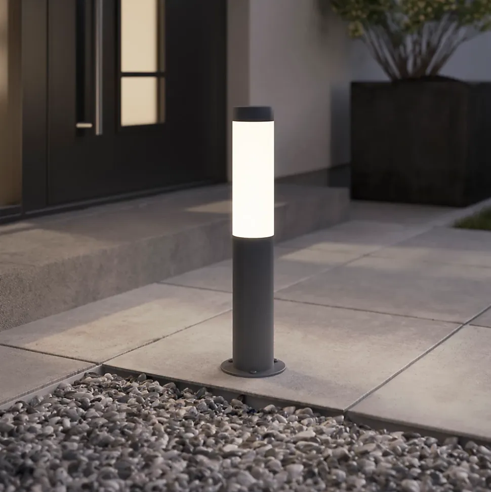 Borne Callisto taille S LED intégrée 1200lm 16W IP44 GoodHome gris anthracite