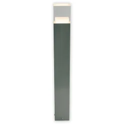 Borne d'éclairage extérieur LED 'Leah' en métal et plastique en acier brillant, LED intégré, luminaire d'allée