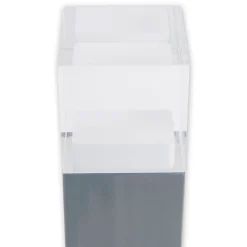 Borne d'éclairage extérieur LED 'Leah' en métal et plastique en acier brillant, LED intégré, luminaire d'allée