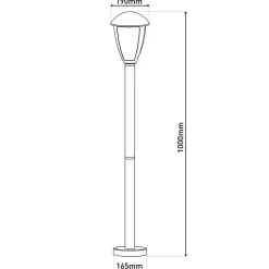 Borne d'éclairage extérieur LED 'Clint' , en métal et plastique noir, avec LED intégrée, luminaires d'allée