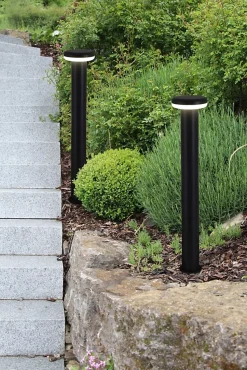 Borne d'éclairage extérieur LED 'Champignon' , en métal et plastique anthracite, avec LED intégrée