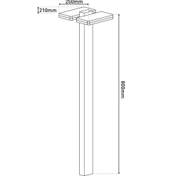 Borne d'éclairage extérieur LED 'Clair' , en métal anthracite, avec LED intégrée