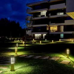 Borne d'éclairage LED de jardin ASLO luminor HT:70CM 13W 6000K blanc froid IP65