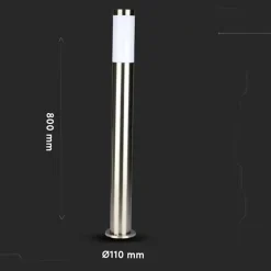 Borne de Jardin Acier Inoxydable 80cm IP44 pour Ampoule E27 - SILAMP