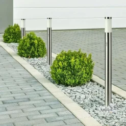 Borne de Jardin Acier Inoxydable avec Détecteur 110cm IP44 pour Ampoule E27 - SILAMP