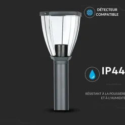 Borne de Jardin Lanterne Noire 80cm IP44 pour Ampoule E27 - SILAMP