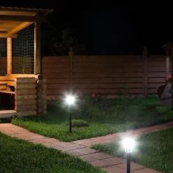 Borne de Jardin Lanterne Noire 80cm IP44 pour Ampoule E27 - SILAMP