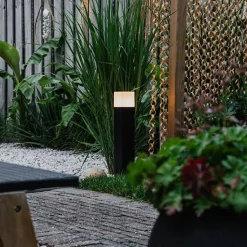 Borne de Jardin Noire 50cm IP44 pour Ampoule E27 - SILAMP