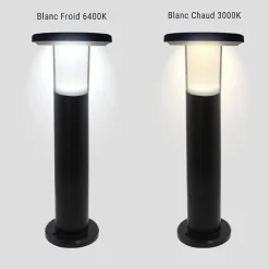 Borne de Jardin Solaire 60cm Noire 3000K/6400K - SILAMP