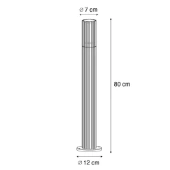 Borne d'extérieur design noire 80 cm IP44 - Boris