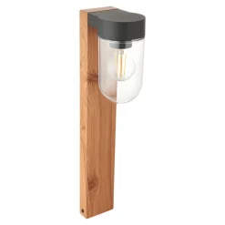 Borne d'extérieur Lovage effet bois marron et noir E27 IP44 10W GoodHome