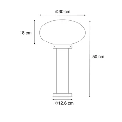 Borne d'extérieur moderne noire 50 cm - Elly