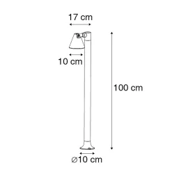 Borne d'extérieur moderne noire 100 cm IP44 orientable - Ciara