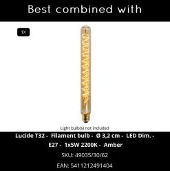 Borne extérieur CADIX en aluminium avec 1xE27 - Noir - Lucide