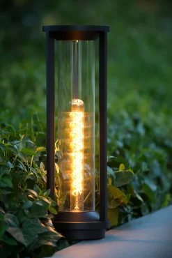 Borne extérieur CADIX en aluminium avec 1xE27 - Noir - Lucide