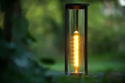 Borne extérieur CADIX en aluminium avec 1xE27 - Noir - Lucide