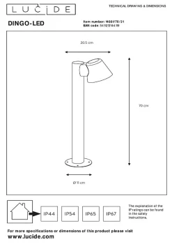 Borne extérieur DINGO-LED en métal avec 1xGU10 - Blanc - Lucide