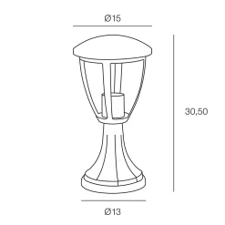 Borne extérieur en fonte Lisboa blanc IP44 E27 15W Corep