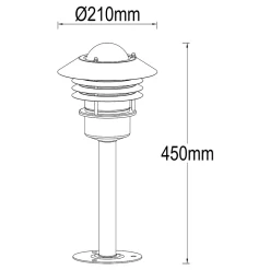 Borne extérieur Engla IP44 E27 ⌀21 x H.45cm gris galva
