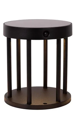 Borne extérieur JACKSON en aluminium avec LED intégré - Noir - Lucide