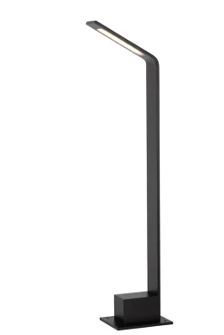 Borne extérieur LAWFORD en aluminium avec LED intégré - Noir - Lucide