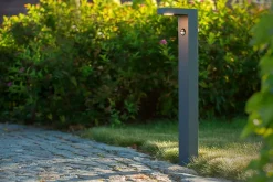 Borne extérieur TEXAS-IR en aluminium avec LED intégré - Anthracite - Lucide