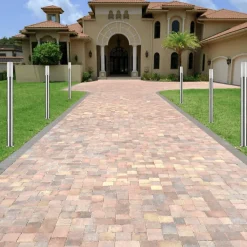 Borne Extérieure 100cm 220V IP65 ARGENT pour Ampoule E27 (Pack de 6) - SILAMP