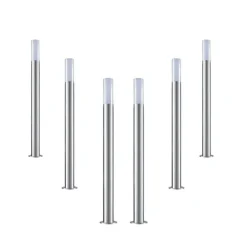 Borne Extérieure 100cm 220V IP65 ARGENT pour Ampoule E27 (Pack de 6) - SILAMP
